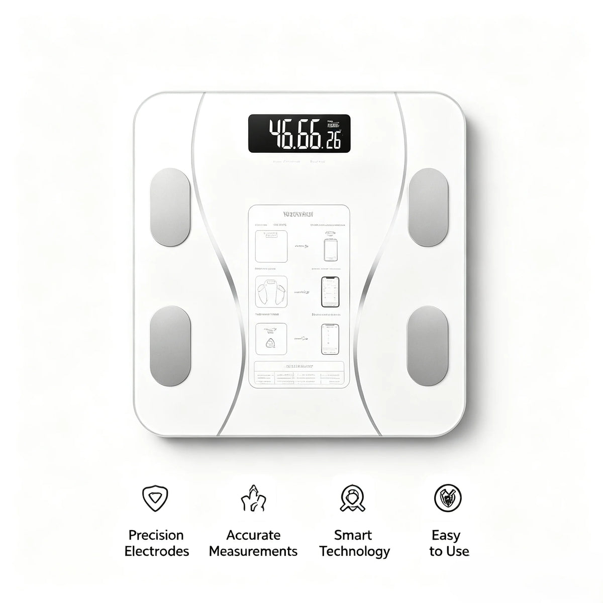 Digital Body Fat Scale, High Precision Body Composition Analyzer, Tempered Glass Bathroom Weight Scale with LCD Display for BMI, Body Fat, Weight Monitoring