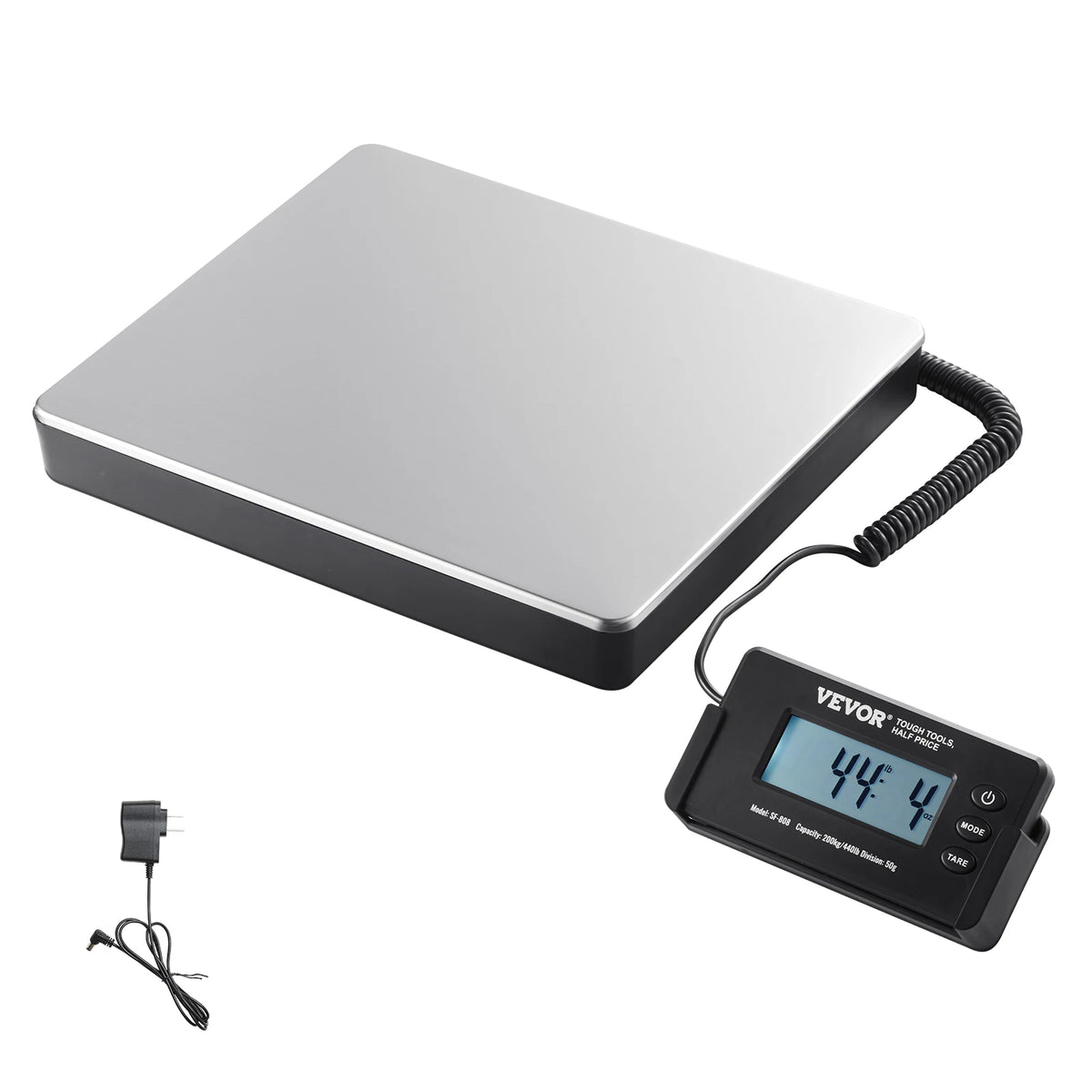 SucceBuy 440lbs Digital Shipping Scale with Timer Tare Function HD LCD Screen Portable Package Postal Scale for Home Post Office